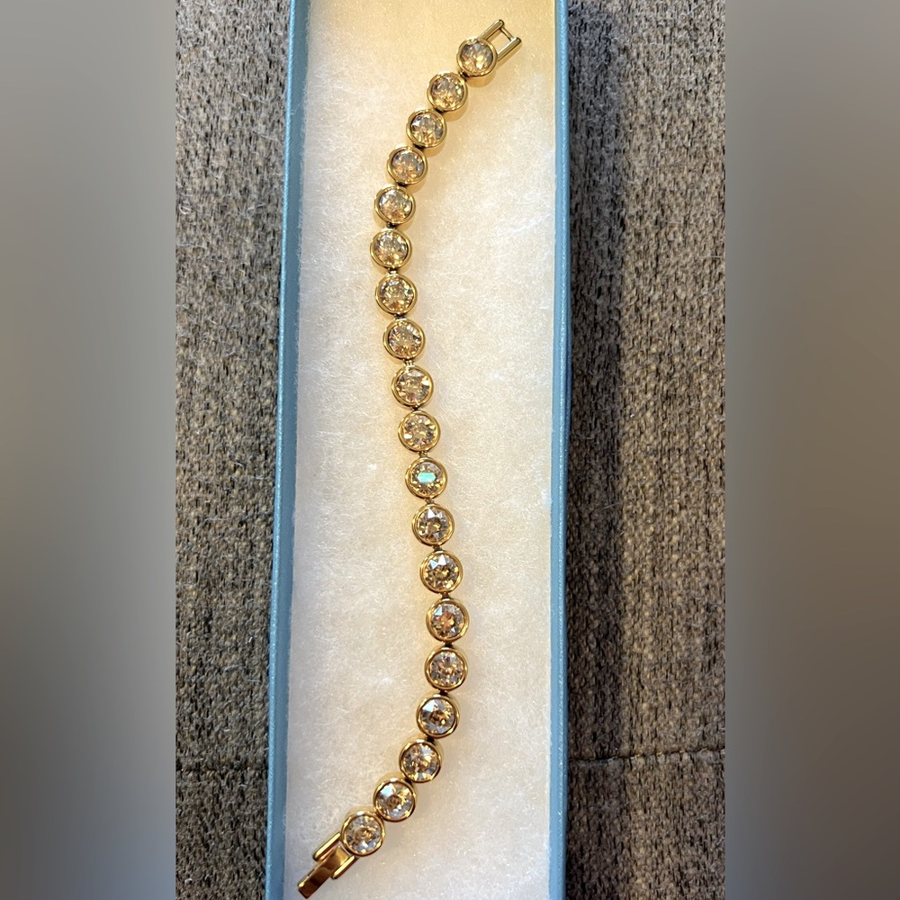 BNIB Touchstone Crystal by Swarovski Golden Ice Bracelet - Picture 2 of 7